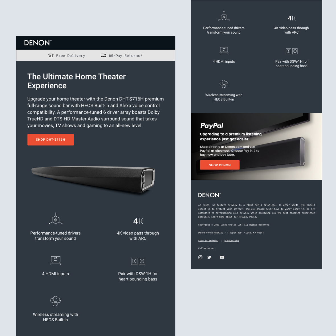 Denon Email Marketing, Email Design