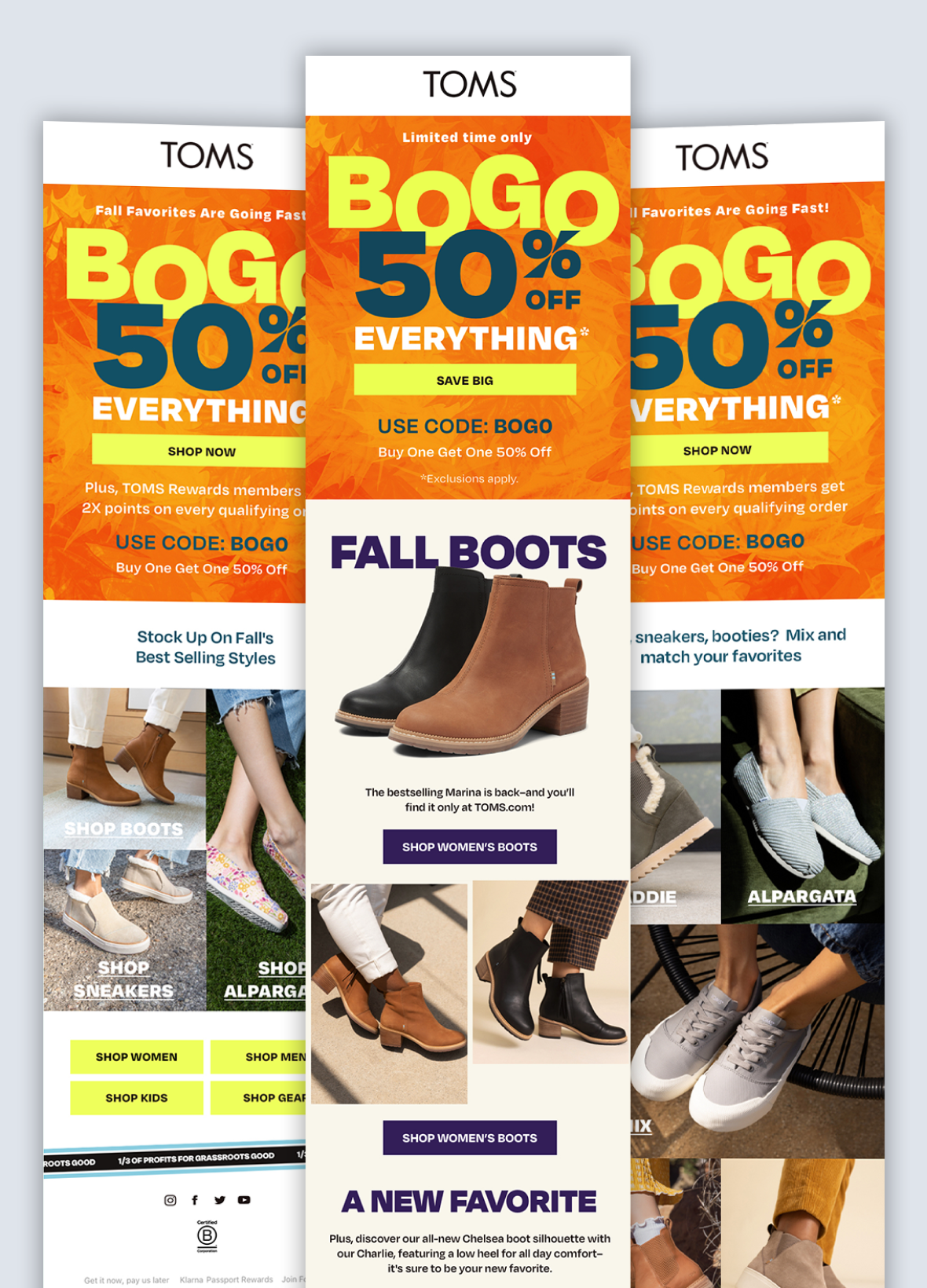TOMS, Retail Design, Email Design