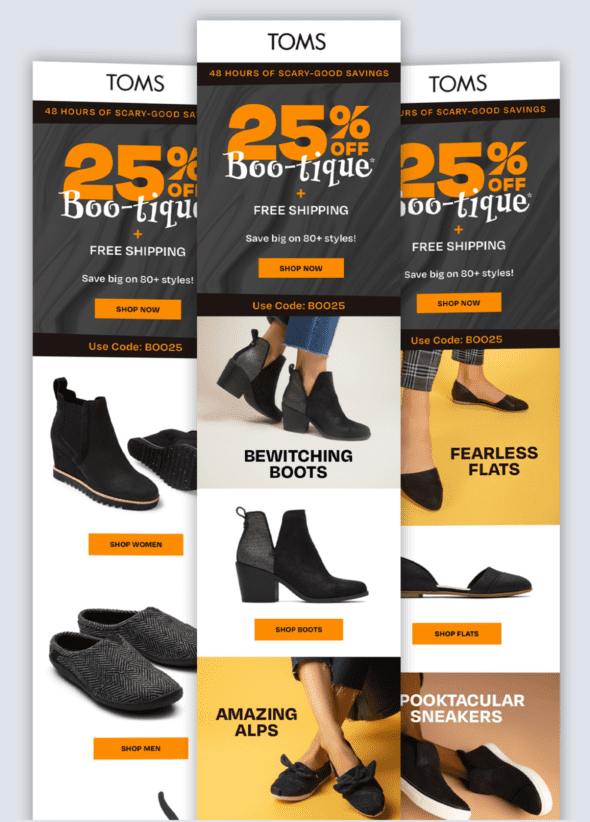 TOMS, Retail, Email Marketing, Email Design